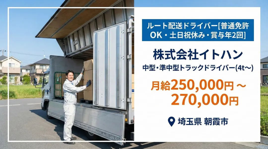 株式会社イトハンの小型トラックドライバー求人（埼玉県朝霞市）