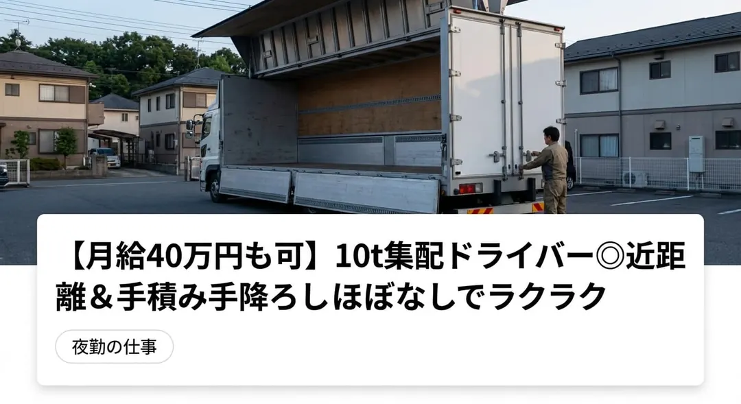 ジェイロジスティクス株式会社の大型トラックドライバー求人（埼玉県さいたま市緑区）
