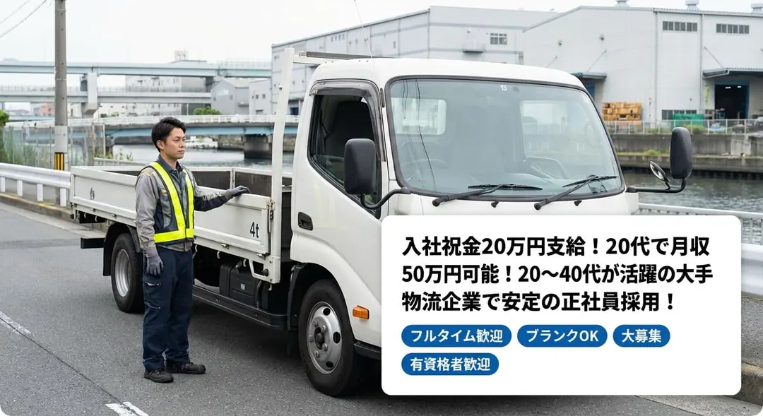 柳田運輸株式会社の中型・準中型トラックドライバー求人（東京都江東区）