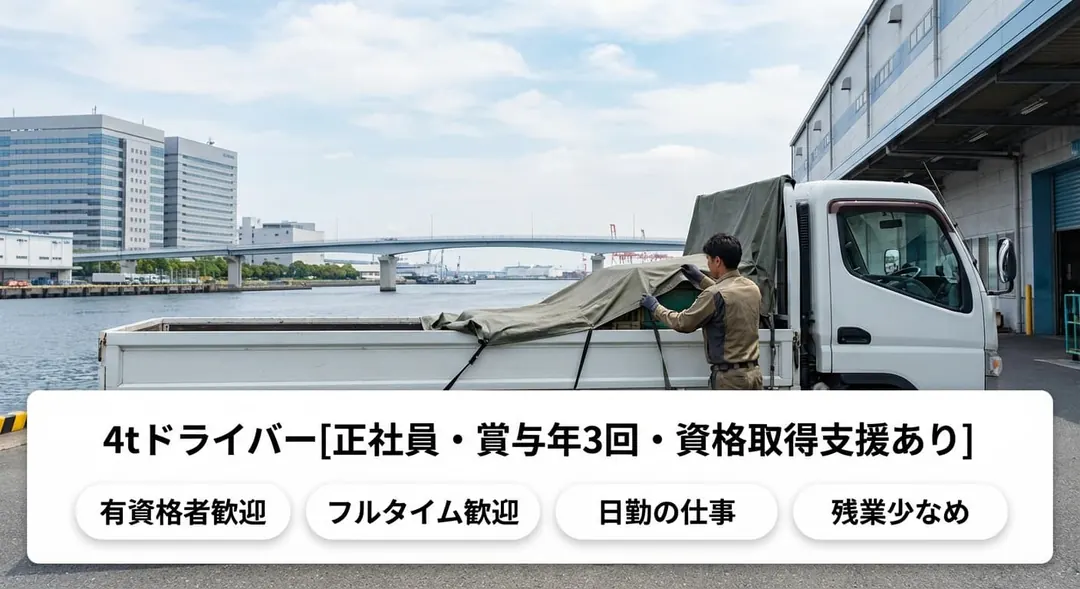 4tドライバー[正社員・賞与年3回・資格取得支援あり]