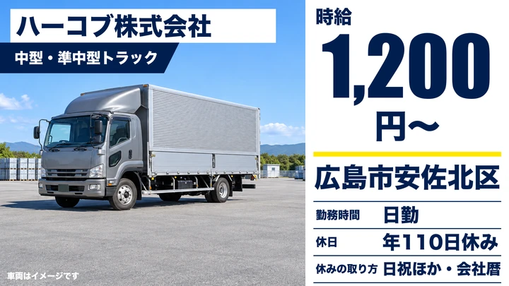 【広島県広島市安佐北区】中型トラックドライバー/契約社員