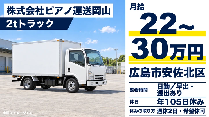 【広島県広島市安佐北区】小型トラックドライバー/正社員