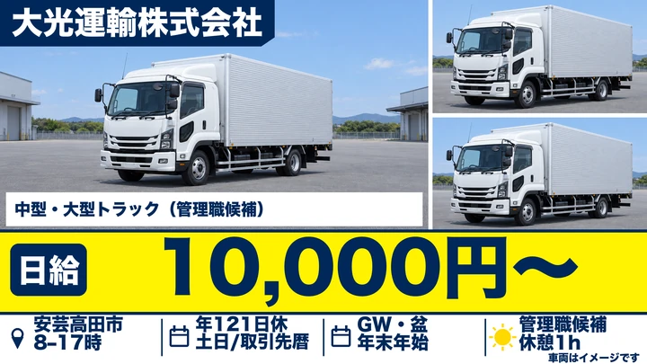 【広島県安芸高田市】大型トラックドライバー/正社員