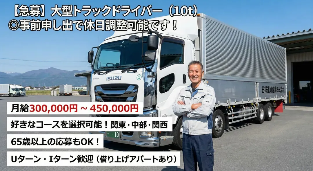 日祥運輸倉庫株式会社の大型トラックドライバー求人（栃木県宇都宮市）