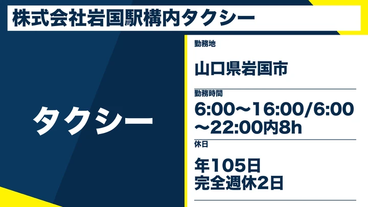 【山口県岩国市】タクシードライバー/二種免許なしOK