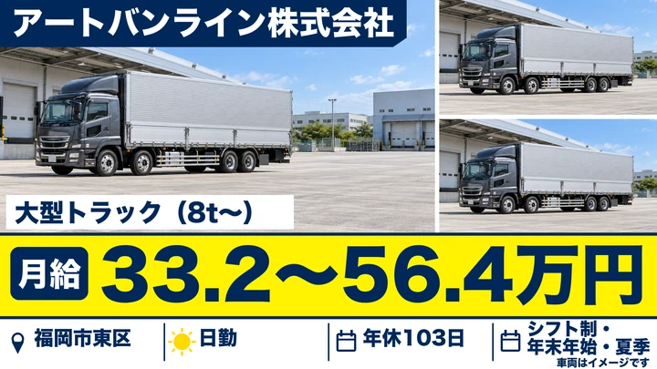 【福岡県福岡市東区】大型トラックドライバー/正社員