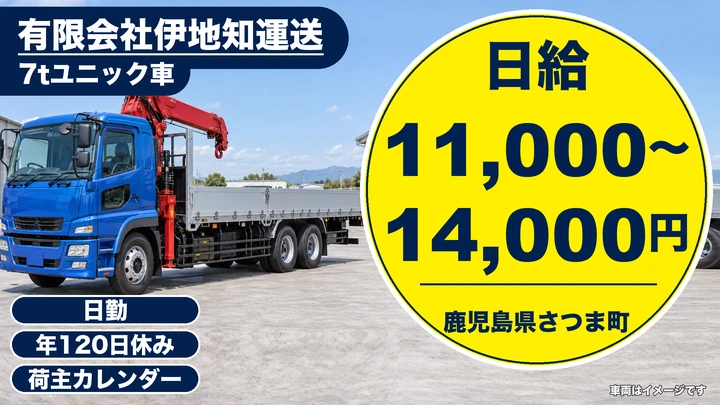 【鹿児島県さつま町】ユニック車ドライバー／正社員
