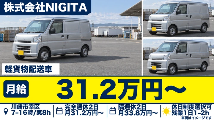 株式会社NIGITAの軽貨物配送車ドライバー求人（神奈川県川崎市幸区）