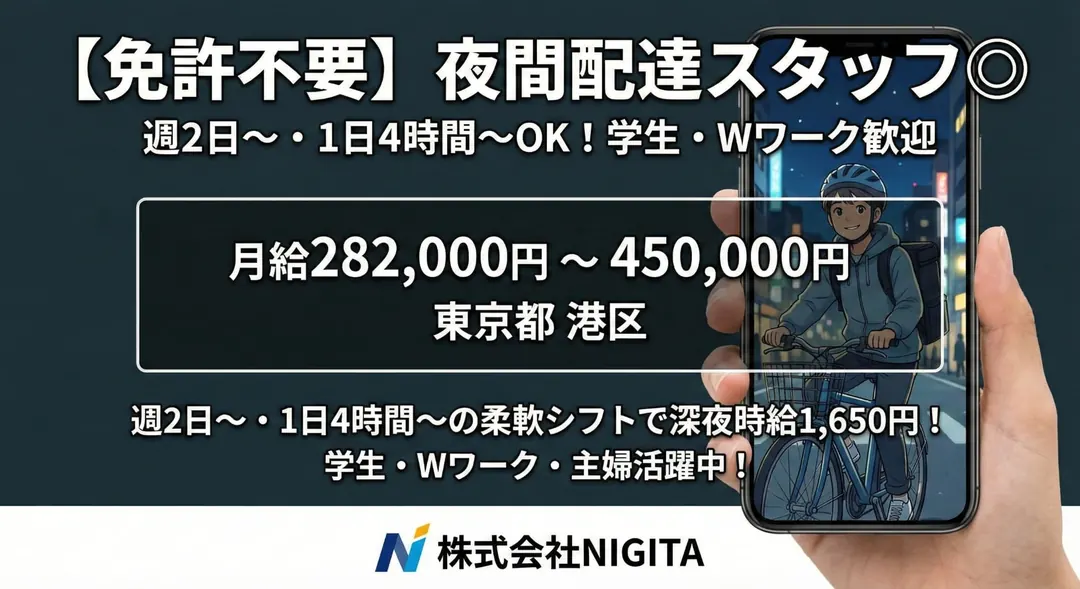 運転免許不要@港区六本木×未経験OK/倉庫管理・配達スタッフ