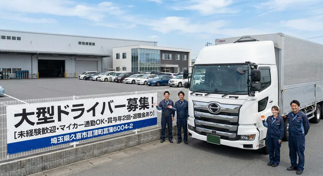 トランコム株式会社の大型トラックドライバー求人（埼玉県久喜市）