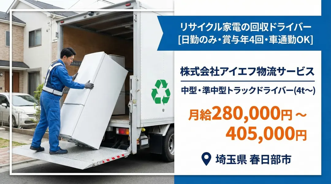 株式会社アイエフ物流サービスの中型・準中型トラックドライバー求人（埼玉県春日部市）