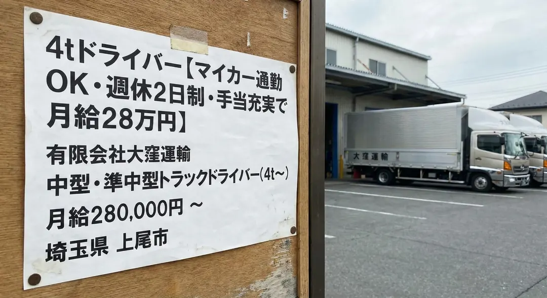 有限会社大窪運輸の中型・準中型トラックドライバー求人（埼玉県上尾市）