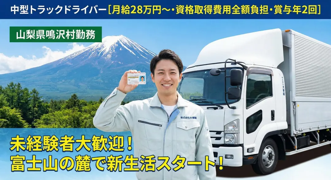 株式会社大塚組の中型・準中型トラックドライバー求人（山梨県鳴沢村）