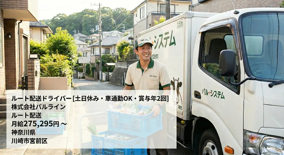 ルート配送ドライバー[土日休み・車通勤OK・賞与年2回]