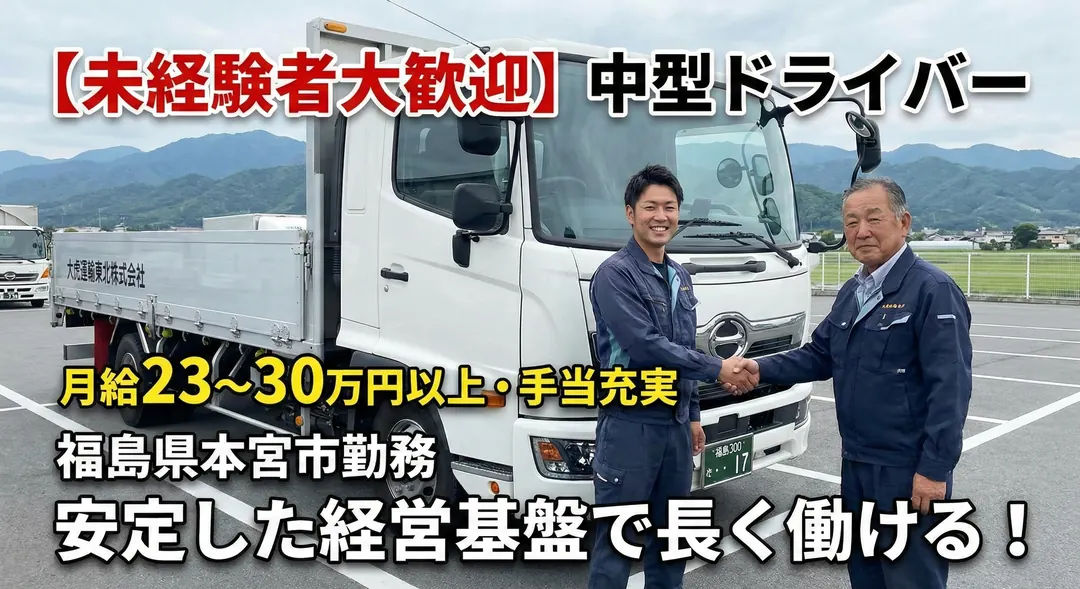 大虎運輸東北株式会社の中型・準中型トラックドライバー求人（福島県本宮市）