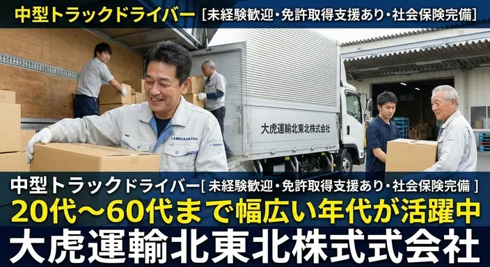 大虎運輸北東北株式会社の中型・準中型トラックドライバー求人（岩手県北上市）