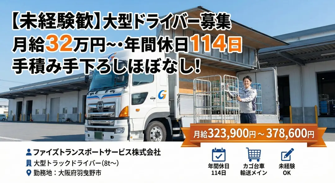 ファイズトランスポートサービス株式会社の大型トラックドライバー求人（大阪府羽曳野市）