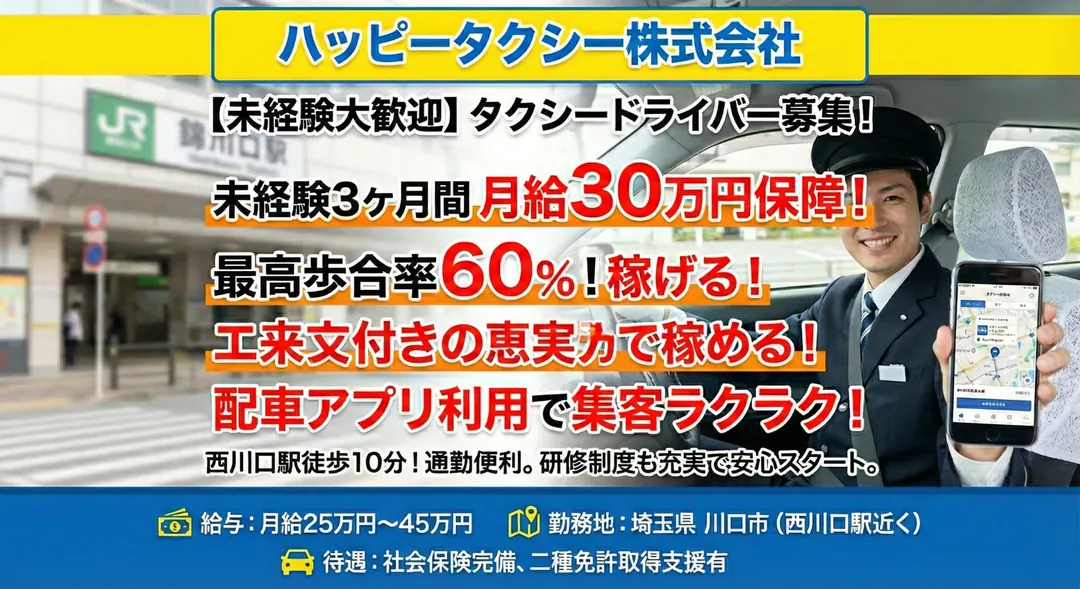 ハッピータクシー株式会社のタクシードライバー求人(埼玉県川口市)