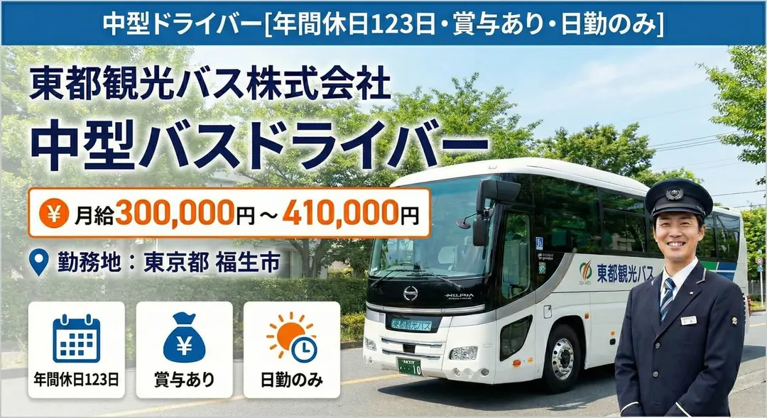 東都観光バス株式会社のバスドライバー求人（東京都福生市）