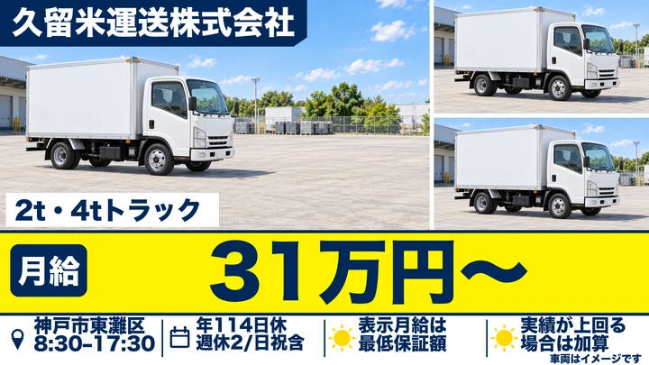 トラックドライバー(集配)[未経験OK・週休2日制・賞与年2回・退職金制度あり]
