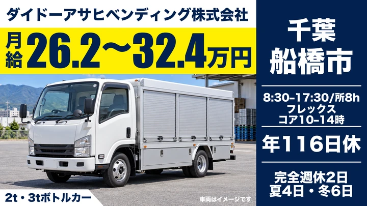 普通免許(AT限定可)＠船橋市×自動販売機｜基本土日休み
