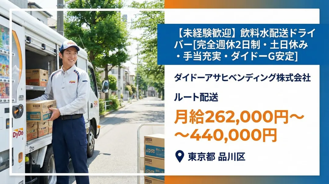 ダイドーアサヒベンディング株式会社の小型トラックドライバー求人（東京都品川区）