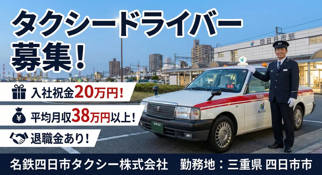 名鉄四日市タクシー株式会社のタクシードライバー求人(三重県四日市市)