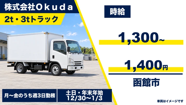 【週3日勤務・土日休み】ダイドードリンコ製品の自販機ルート配送（パート・函館支店）