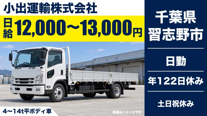 【千葉県習志野市】中型・準中型トラックドライバー/長距離なし・正社員