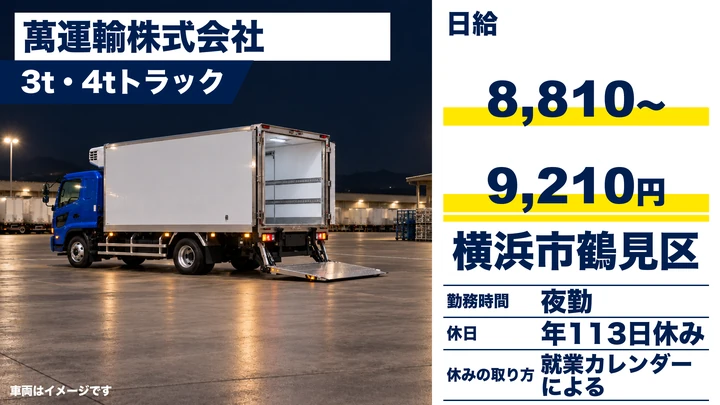 【神奈川県横浜市鶴見区】中型・準中型トラックドライバー(4t～)／正社員