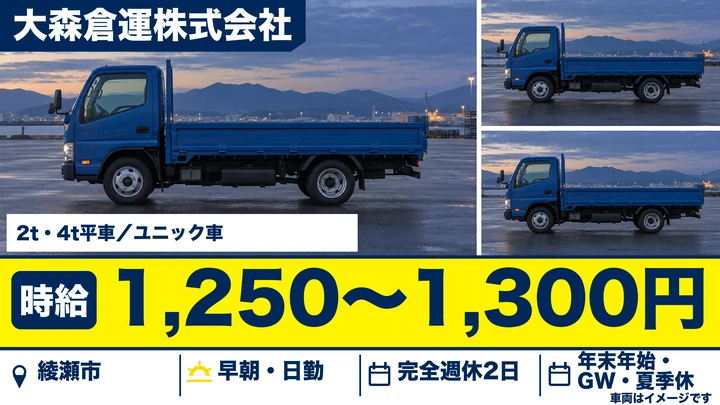【神奈川県綾瀬市】小型トラックドライバー／アルバイト