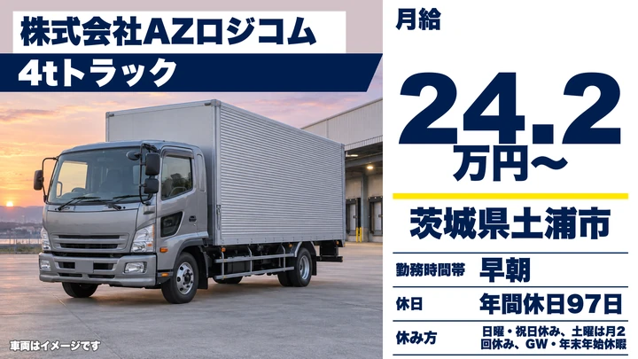 【茨城県土浦市】4t建材配送ドライバー／正社員