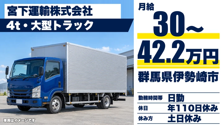 【群馬県伊勢崎市】大型トラックドライバー／正社員