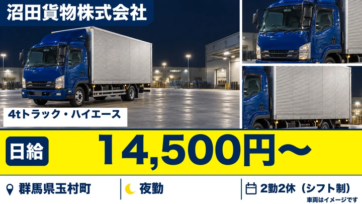 【群馬県玉村町】4t新聞配送ドライバー/アルバイト