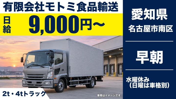 【愛知県名古屋市南区】市場配送ドライバー/アルバイト・週1日~