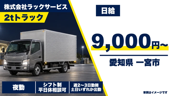 【愛知県一宮市】小型トラックドライバー／深夜の新聞配送・日給9,000円