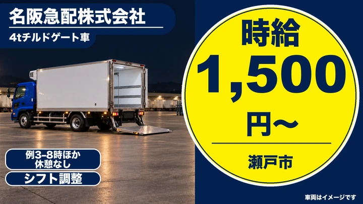 【愛知県瀬戸市】中型・準中型トラックドライバー／週2日～・短時間