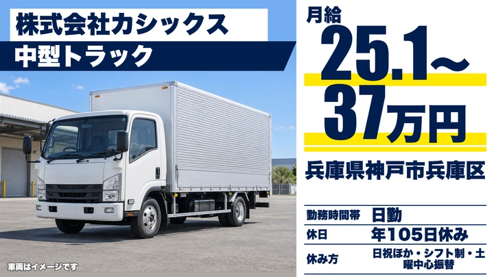 【兵庫県神戸市兵庫区】中型・準中型トラックドライバー(4t~)/未経験歓迎・正社員