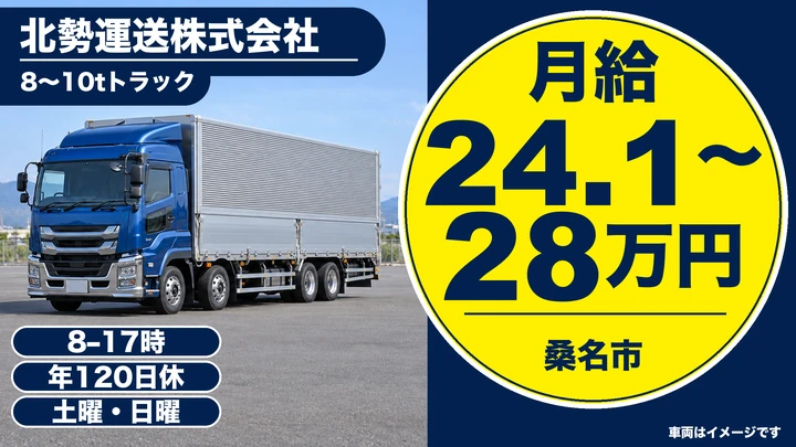 北勢運送株式会社の8〜10tトラックドライバー求人（三重県桑名市）