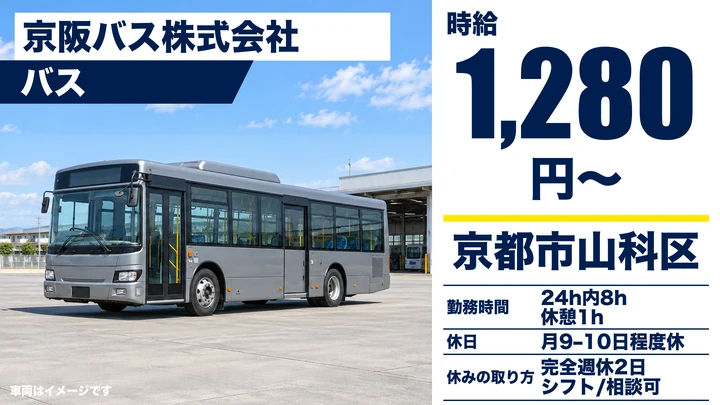 【京都府京都市山科区】バスドライバー/アルバイト