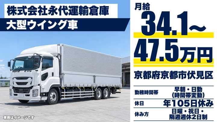 【京都府京都市伏見区】大型トラックドライバー／正社員