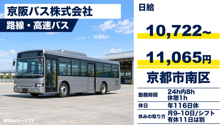 【京都府京都市南区】バスドライバー／大型二種免許取得支援制度あり