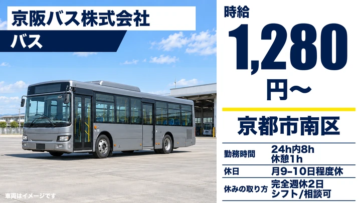 【京都府京都市南区】バスドライバー／60歳以上限定・大型二種免許保有者