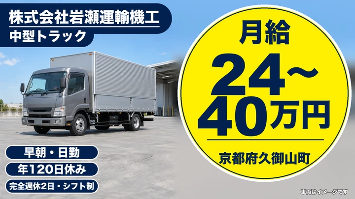 【京都府久御山町】中型トラックドライバー/精密機械の運搬・設置スタッフ