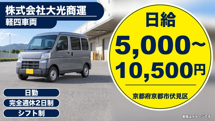 【京都府京都市伏見区】軽貨物・軽車両ドライバー／アルバイト