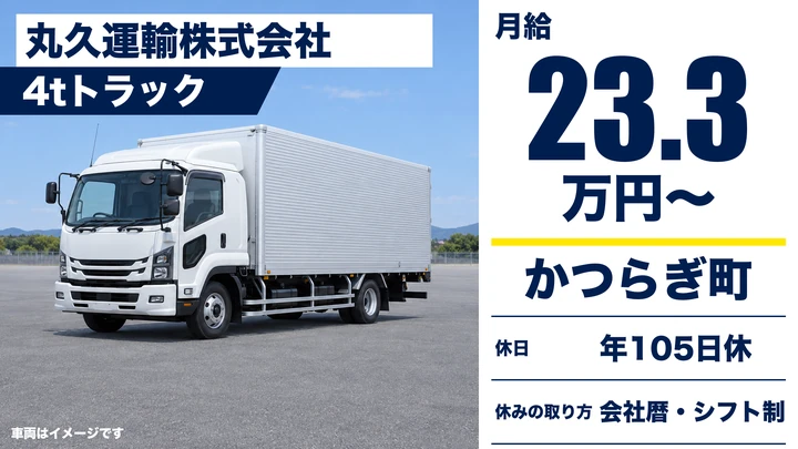 【和歌山県かつらぎ町】4tトラックドライバー／契約社員