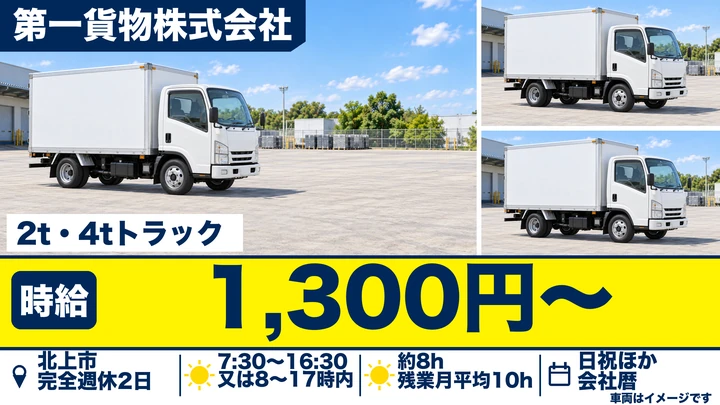 【岩手県北上市】中型トラックドライバー／アルバイト